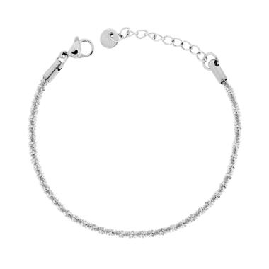 Bracciale Catena Disco Diamantata mm 2,3 in ACCIAIO