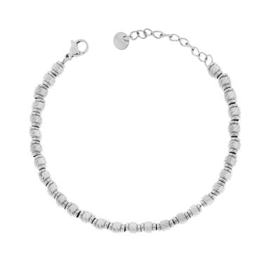 Bracciale Catena con Cilindretti Diamantati mm 4 in ACCIAIO
