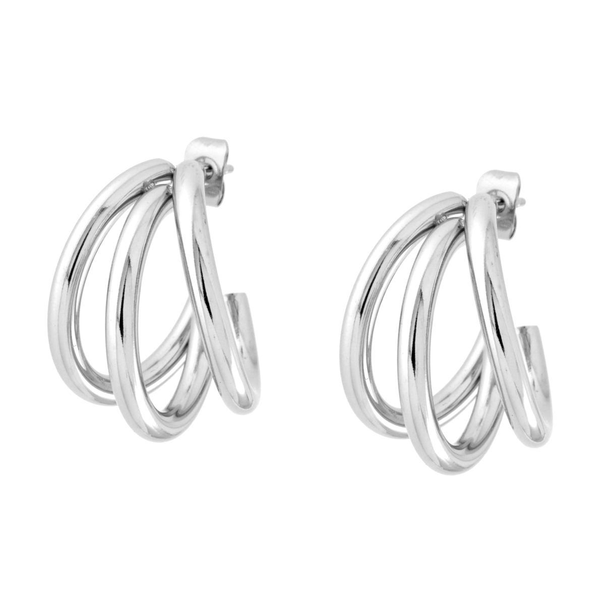 Orecchini Cerchio Multicanna in ACCIAIO