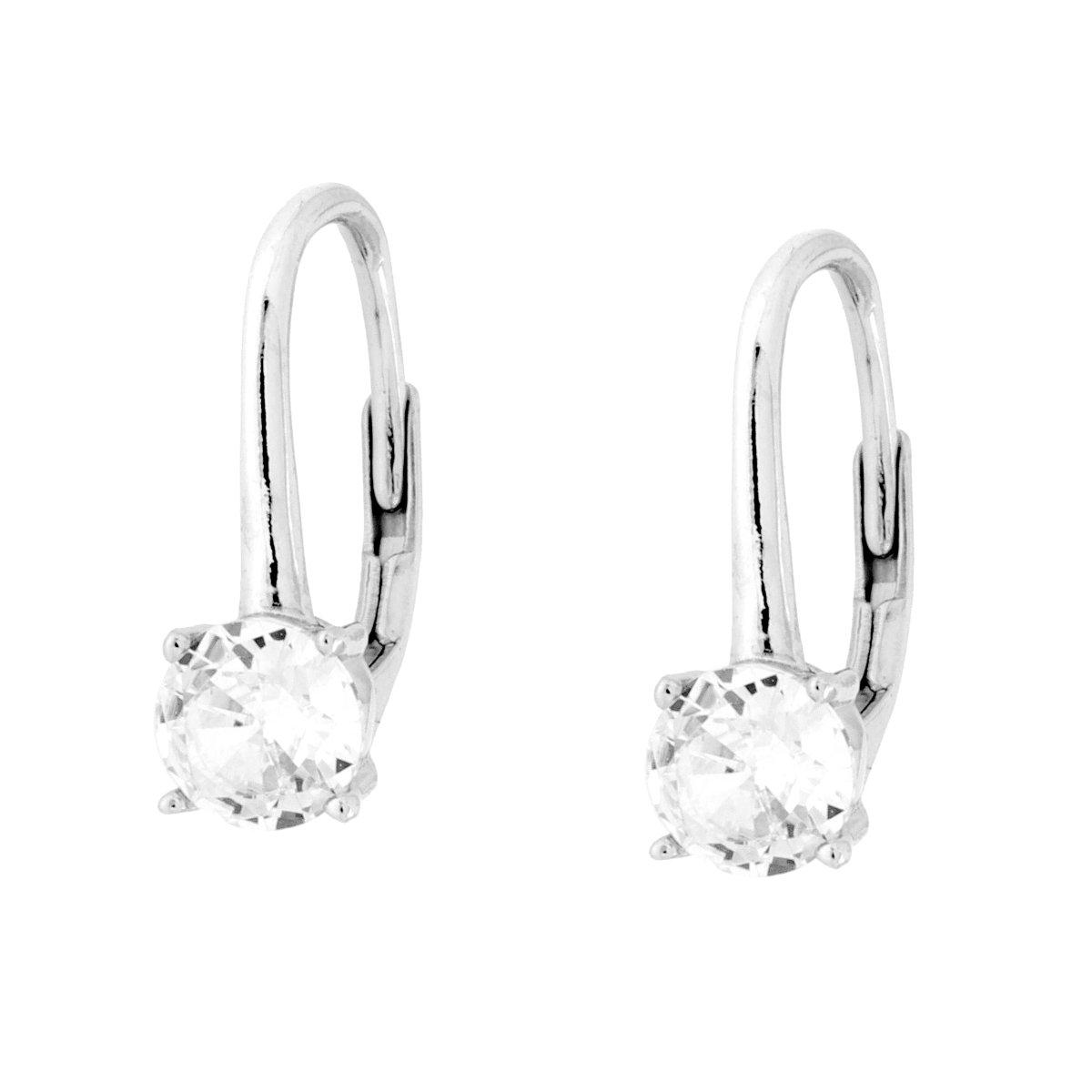 Orecchini Monachella Punto Luce Cubic Zirconia Bianco mm 5 in ARGENTO 925 Galvanica Rodio