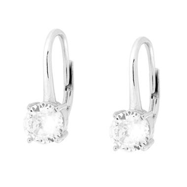 Orecchini Monachella Punto Luce Cubic Zirconia Bianco mm 6 in ARGENTO 925 Galvanica Rodio
