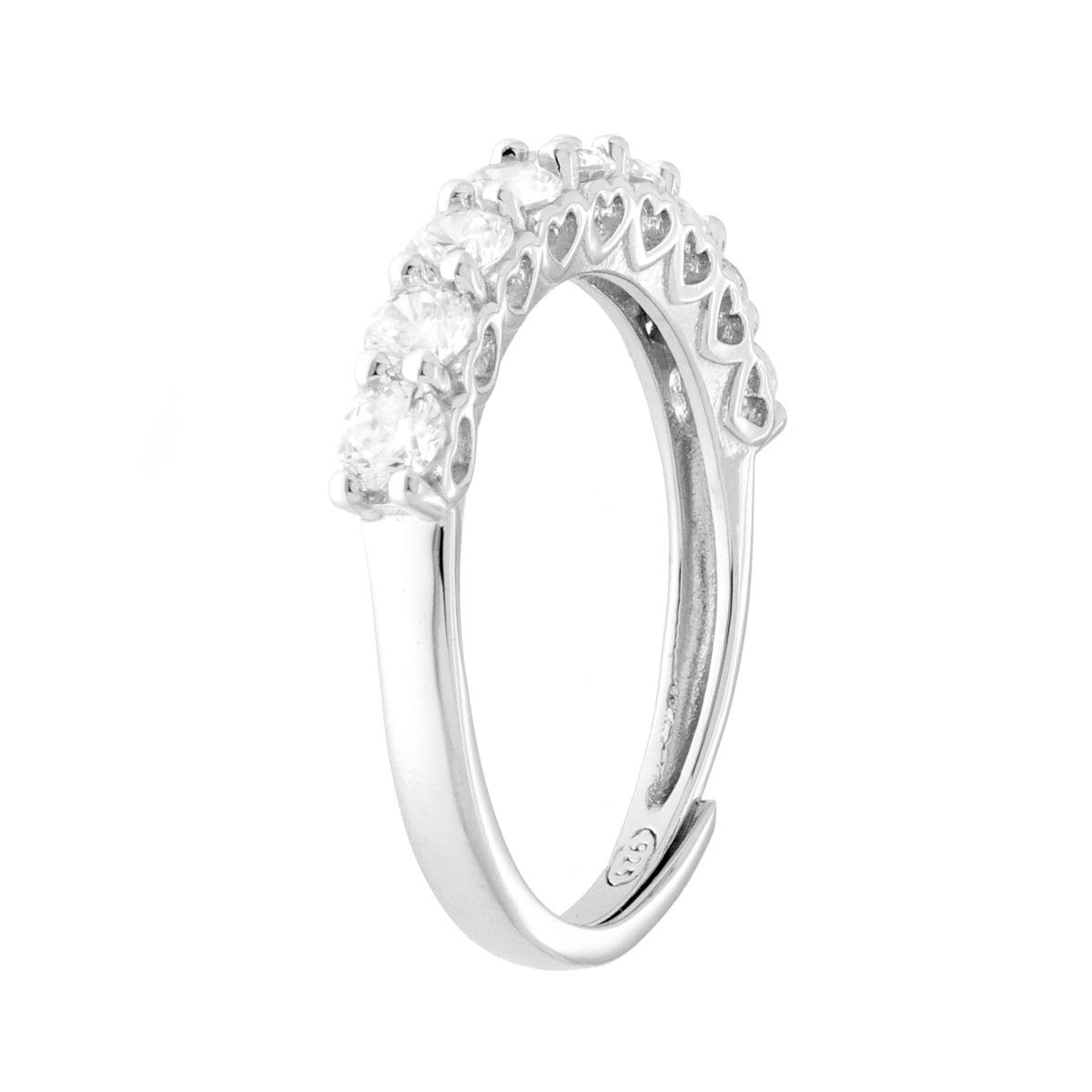 Anello Veretta con Cubic Zirconia Bianchi mm 3 in ARGENTO 925 Galvanica Rodio