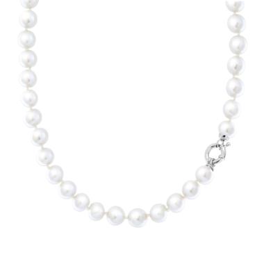 Collana Perla mm 10 in ARGENTO 925 Galvanica Rodio