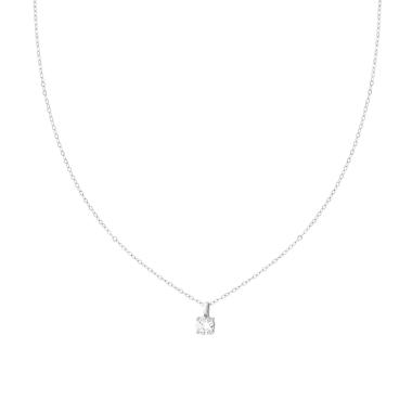 Collana Catena Forzatina Diamantata con Punto Luce MOISSANITE mm 5 in ARGENTO 925 Galvanica Rodio