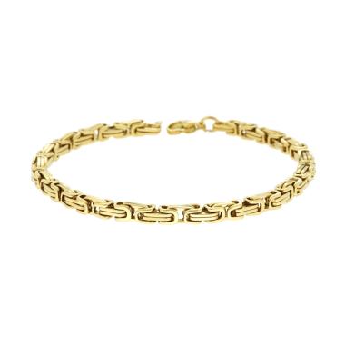 Bracciale Uomo Catena Bizantina cm 22 in ACCIAIO colore Oro