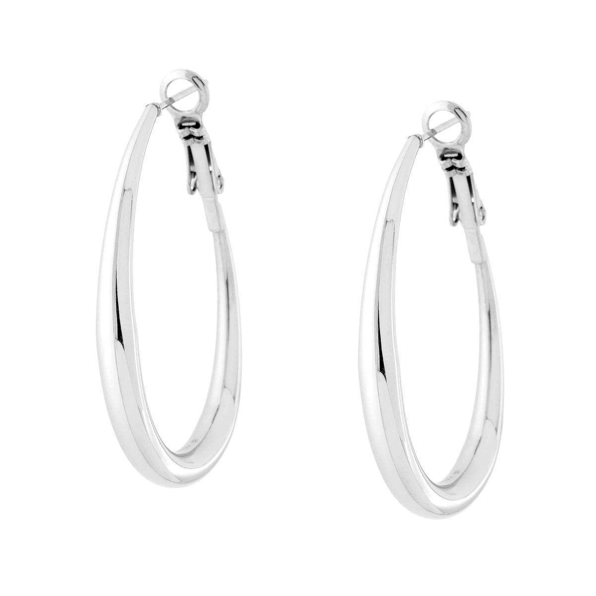 Orecchini Cerchio Goccia mm 38 in ACCIAIO