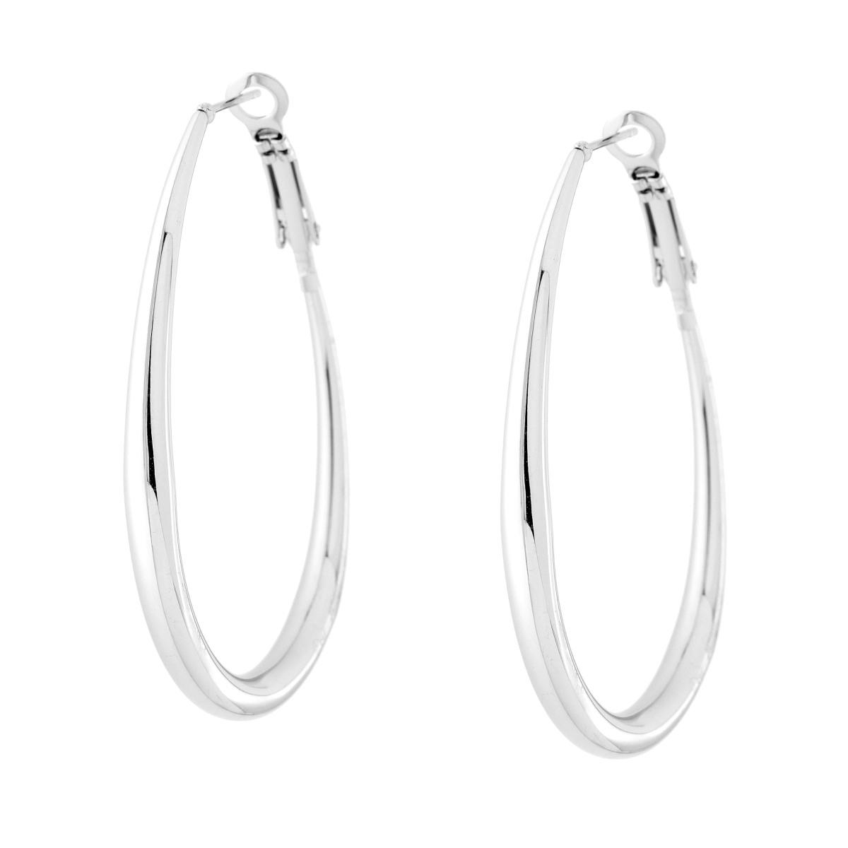 Orecchini Cerchio Goccia mm 50 in ACCIAIO