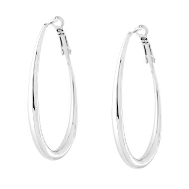 Orecchini Cerchio Goccia mm 50 in ACCIAIO