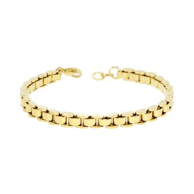 Bracciale Uomo Maglia Imperniata cm 20 in ACCIAIO colore Oro