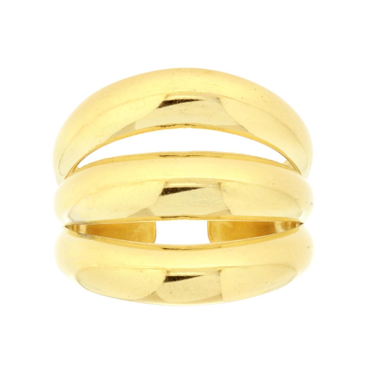 Anello Tripla Fascia in ACCIAIO colore Oro