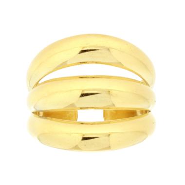 Anello Tripla Fascia in ACCIAIO colore Oro