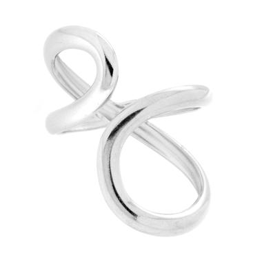 Anello Contrarie Fascia con Incrocio a Goccia in ACCIAIO