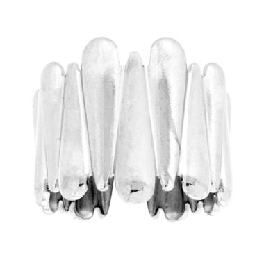 Anello Fascia con elementi a Goccia alternati in ACCIAIO
