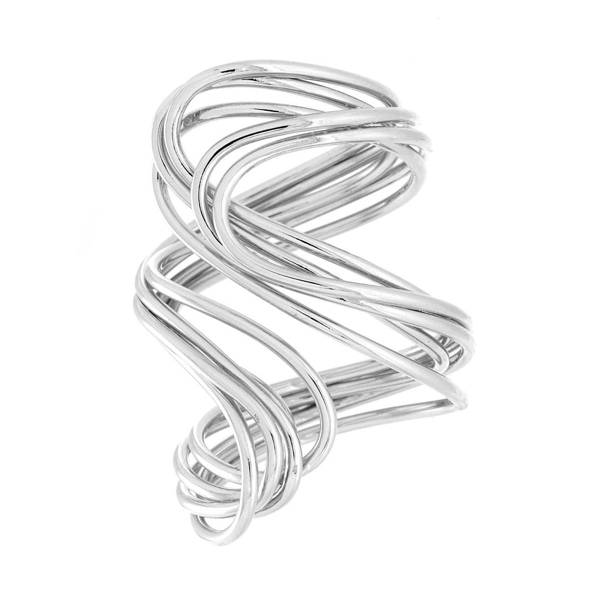 Anello Fascia Multifilo Contrarie in ACCIAIO