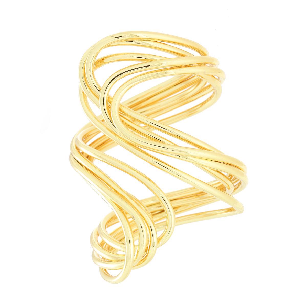 Anello Fascia Multifilo Contrarie in ACCIAIO colore Oro