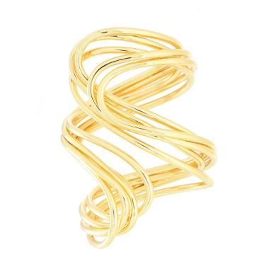 Anello Fascia Multifilo Contrarie in ACCIAIO colore Oro