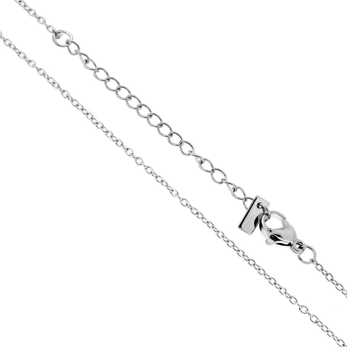 Catena Forzatina Diamantata sezione mm 1.4 lunghezza cm 40+5 in ACCIAIO