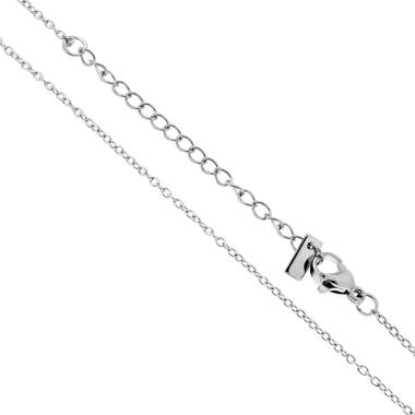Catena Forzatina Diamantata sezione mm 1.4 lunghezza cm 50+5 in ACCIAIO