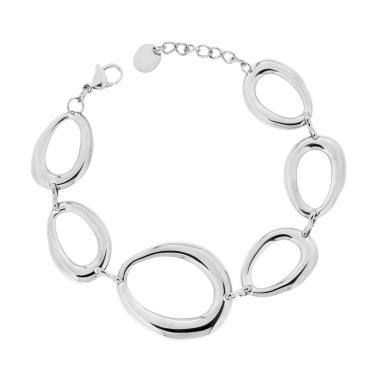 Bracciale Catena Maglia con Gocce in ACCIAIO