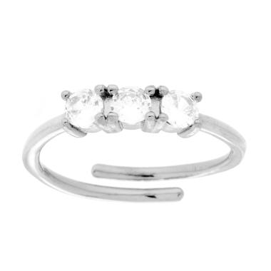 Anello Trilogy con Crystal Bianchi mm 3.5 in ACCIAIO