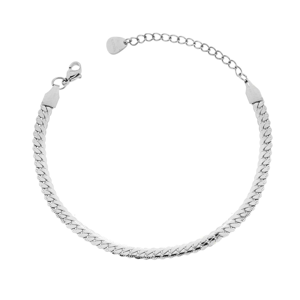 Bracciale Catena Grumetta Compressa e piatta in ACCIAIO