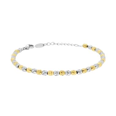 Bracciale Catena di Ovaline Martellate alternate colore Oro in ACCIAIO