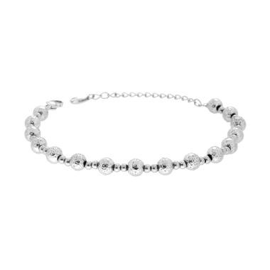 Bracciale Catena con Palline Martellate alternate in ACCIAIO