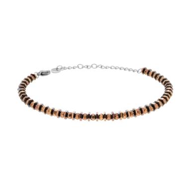 Bracciale Catena di Bulloncini e Crystal Bronzo in ACCIAIO