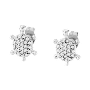 Orecchini Tartaruga e Crystal Bianchi in ACCIAIO