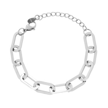 Bracciale Catena Forzatina Allungata in ACCIAIO