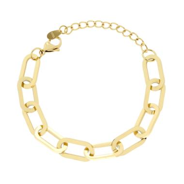 Bracciale Catena Forzatina Allungata in ACCIAIO colore Oro