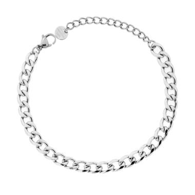 Bracciale Catena Grumetta Diamantata mm 6 in ACCIAIO
