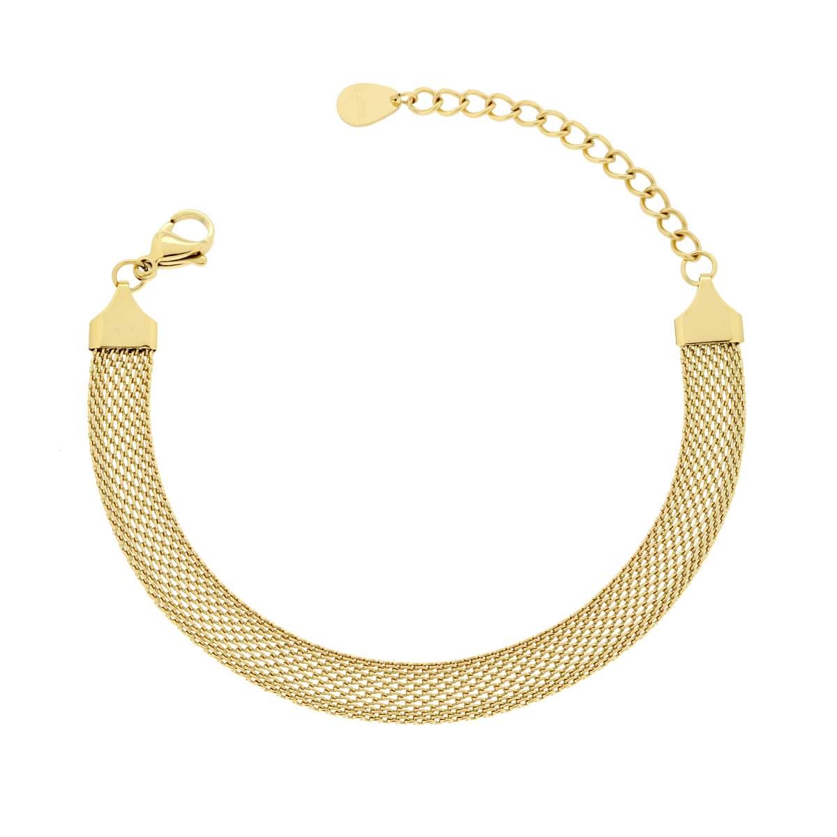 Bracciale Catena Milano Diamantata in ACCIAIO colore Oro