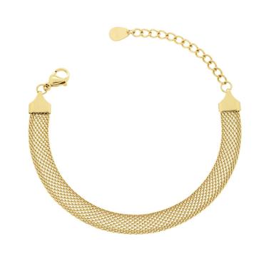 Bracciale Catena Milano Diamantata in ACCIAIO colore Oro