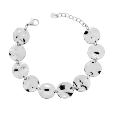 Bracciale Piastre Tonde Ondulate in ACCIAIO