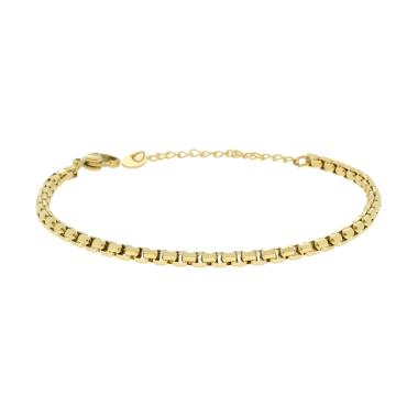 Bracciale Veneziana Tonda Diamantata in ACCIAIO colore Oro