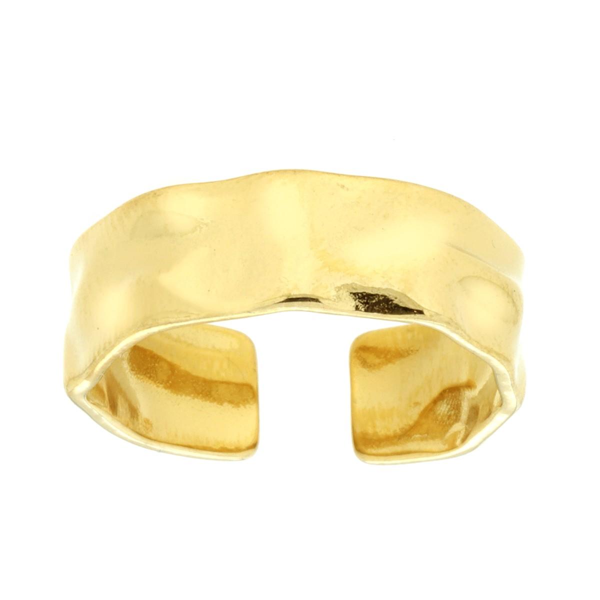 Anello Fascia Martellata in ACCIAIO colore Oro