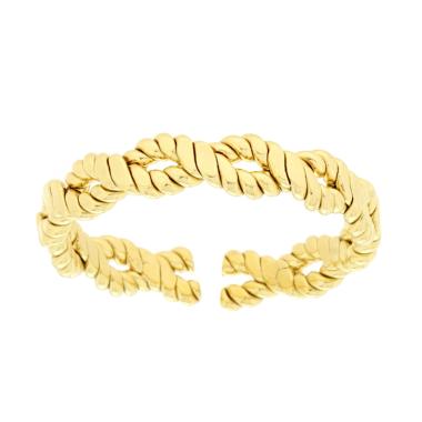 Anello Corda Intrecciata in ACCIAIO colore Oro