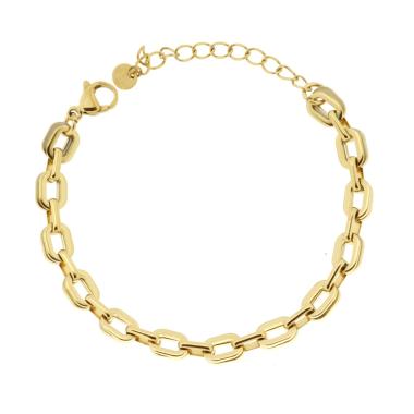 Bracciale Catena Forzatina Multimaglia in ACCIAIO colore Oro