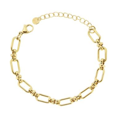 Bracciale Catena Forzatina con Nodi in ACCIAIO colore Oro