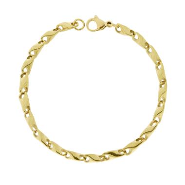 Bracciale Uomo Catena Pesci in ACCIAIO colore Oro