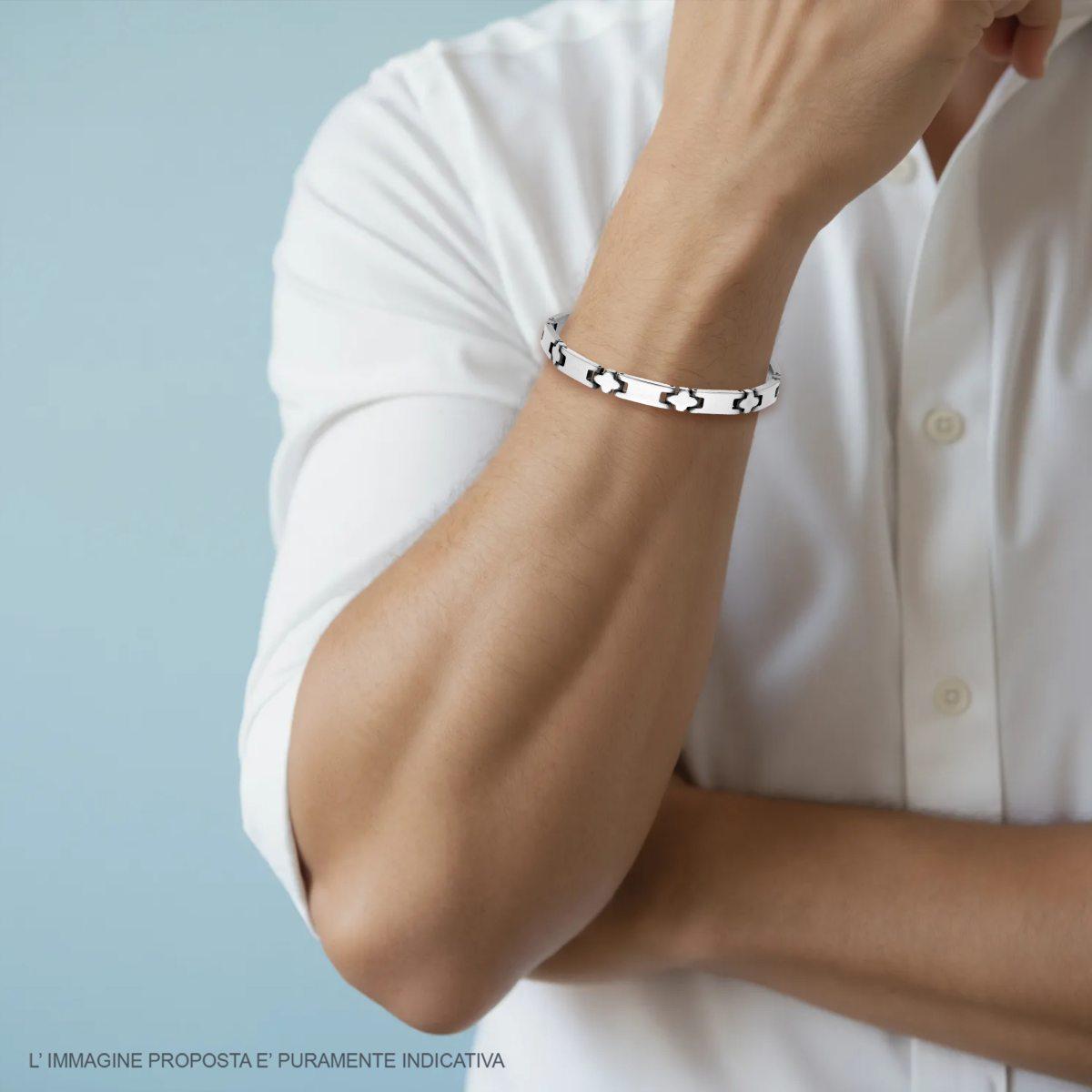 Bracciale Uomo Maglia Imperniata in ACCIAIO