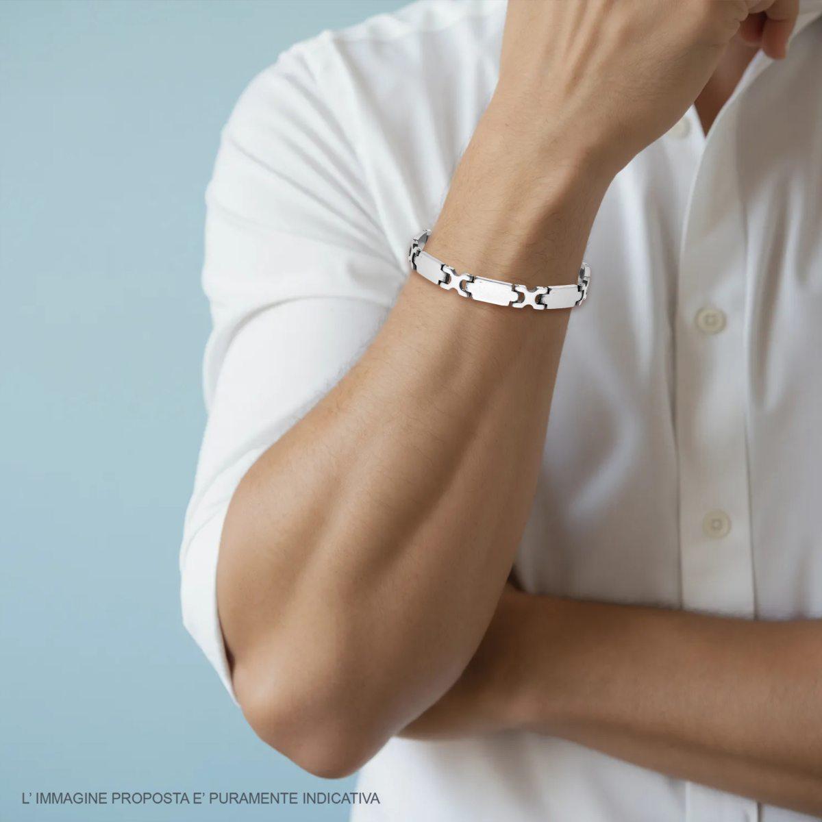 Bracciale Uomo Maglia Imperniata in ACCIAIO