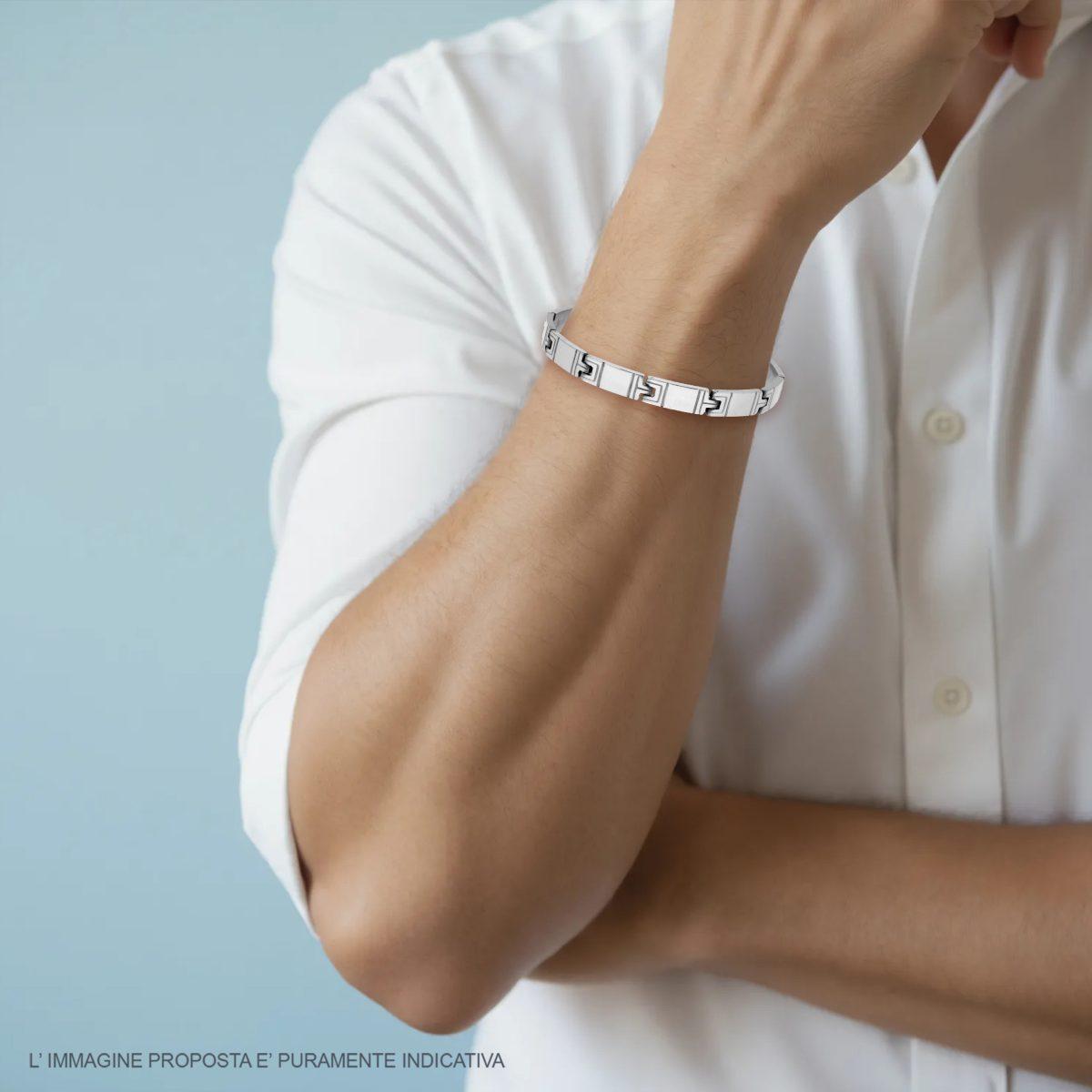 Bracciale Uomo Maglia Imperniata in ACCIAIO