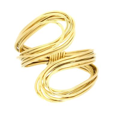 Anello Fascia Multifilo Contrarie in ACCIAIO colore Oro