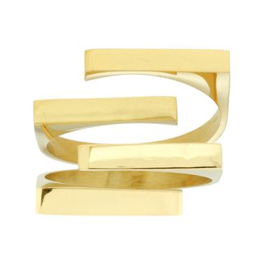 Anello Chevalier Scomposto Contrarie in ACCIAIO colore Oro