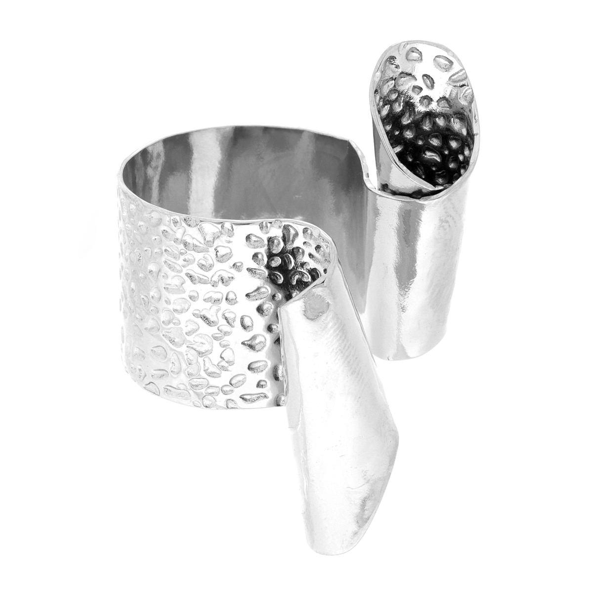Anello Fascia Scultura Nastro Contrarie in ACCIAIO