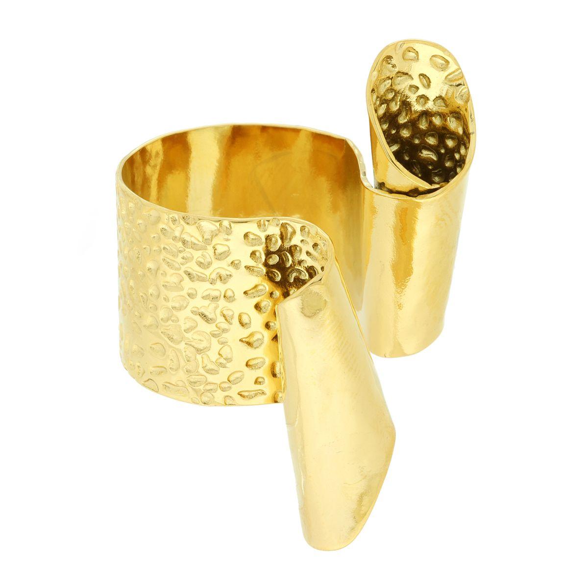 Anello Fascia Scultura Nastro Contrarie in ACCIAIO colore Oro