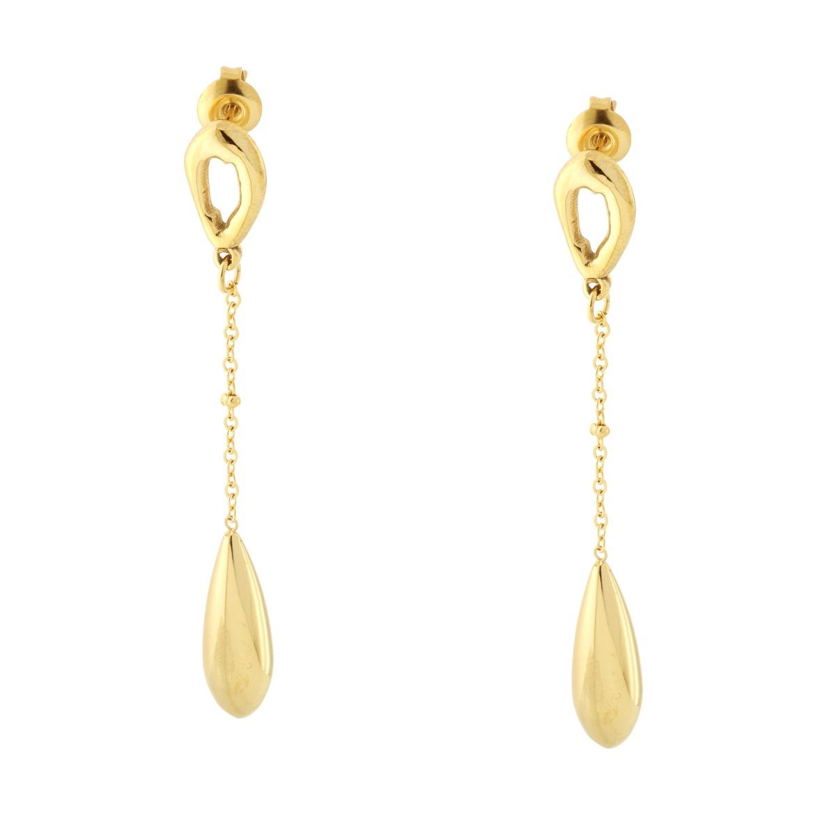 Orecchini Goccia con Pendolo pendente in ACCIAIO colore Oro