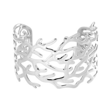 Bracciale Rigido modello Schiava Fascia Corallo in ACCIAIO